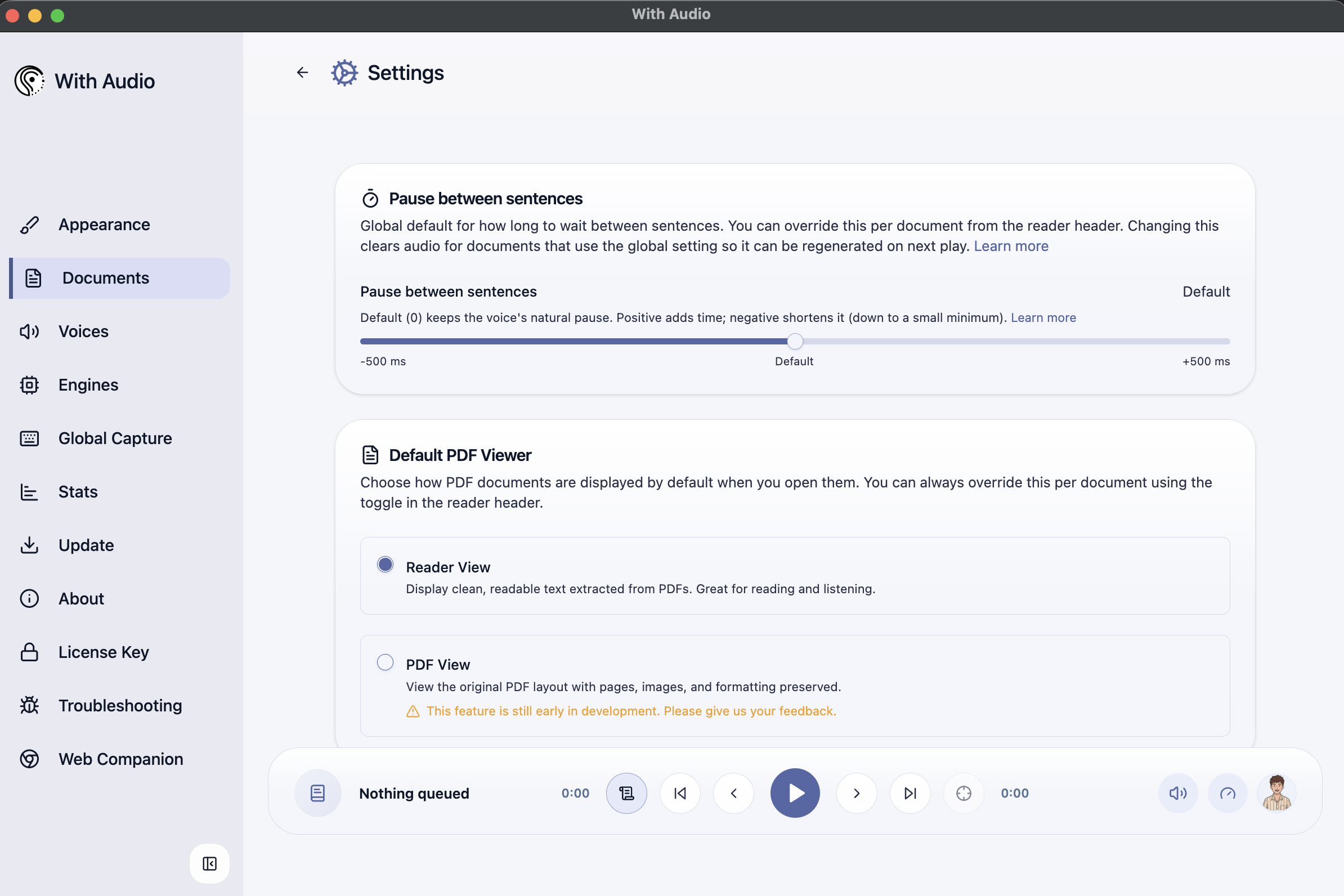 Global pause setting
