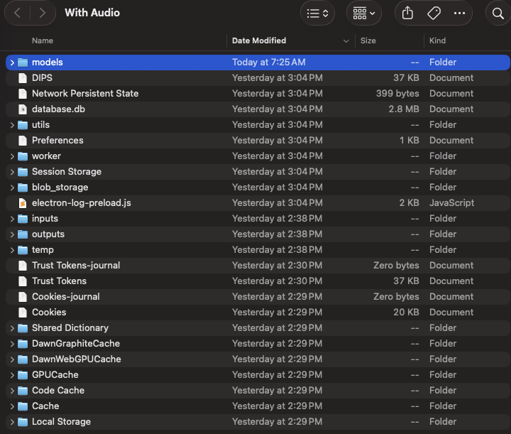 With Audio directory layout